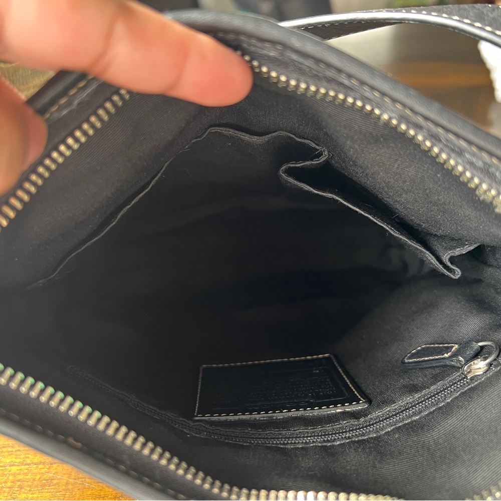 *SOLD* Coach Black Signature Canvas Leather Hobo Bag - Picture 10 of 12